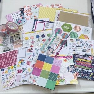 Cocoa Daisy Summer Afternoon Tea Stationary Planner Memory Keeping Kit *Used